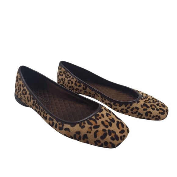 Enzo Angiolini Womens Leopard Print Square Toe Flats 6 M Faux Fur Slip-Ons - Picture 3 of 8